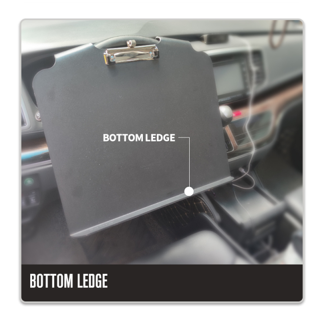 ABS Plastic Steering Wheel Desktop Writing Board Clipboard With Metal Spring Pen Holder For Car Truck