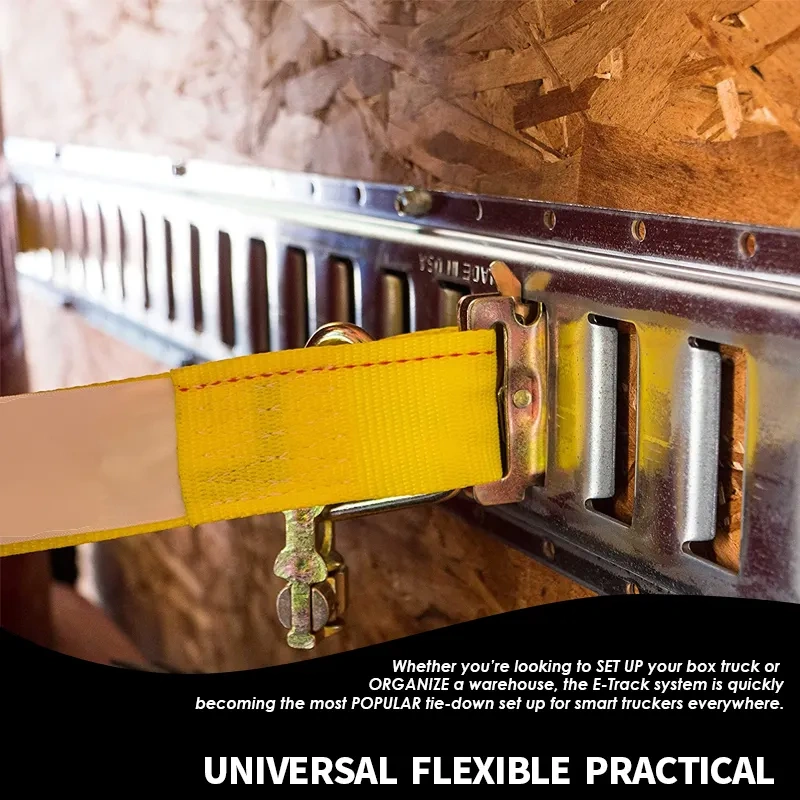 Powder-Coated Steel E-Track Tie-Downs Horizontal E-Tracks Bolt-On Tie Down Rails for Cargo on Pickups, Trucks, Trailers, Vans