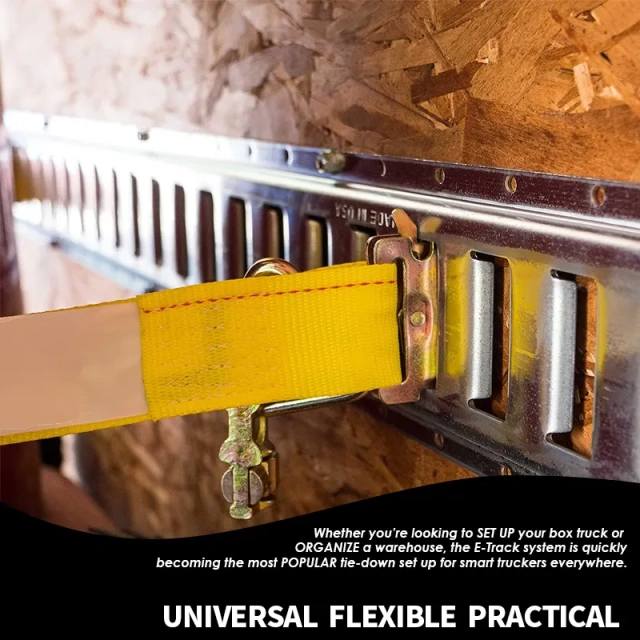 Powder-Coated Steel E-Track Tie-Downs Horizontal E-Tracks Bolt-On Tie Down Rails for Cargo on Pickups, Trucks, Trailers, Vans
