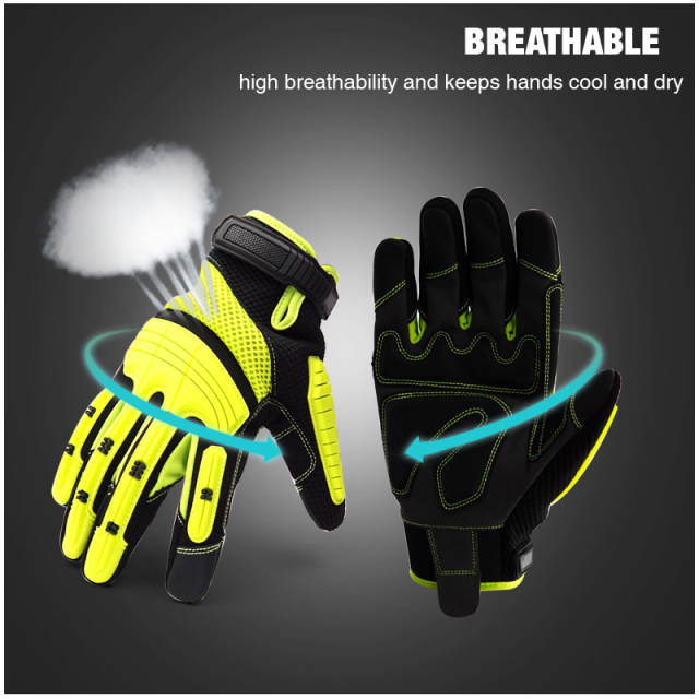 Anti Vibration Work Gloves SBR Fingers & Palm Padded Men Safety Impact Reducing Gloves