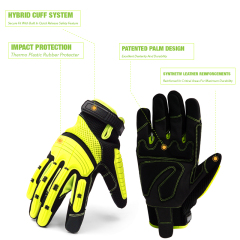 Anti Vibration Work Gloves SBR Fingers & Palm Padded Men Safety Impact Reducing Gloves