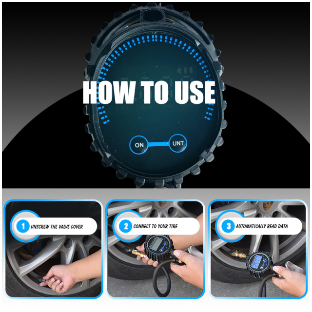 Tire pressure gauge Heavy duty tyre gauge 3-200psi