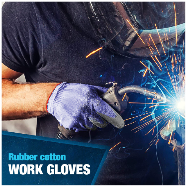 Rubber Coated Work Gloves Nitrile Latex Dip Glove Gardening and Work Gloves