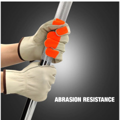 Heavy Duty Durable Cowhide Leather Work Gloves Driver Gloves for Truck Driving, Warehouse, Gardening, Farming