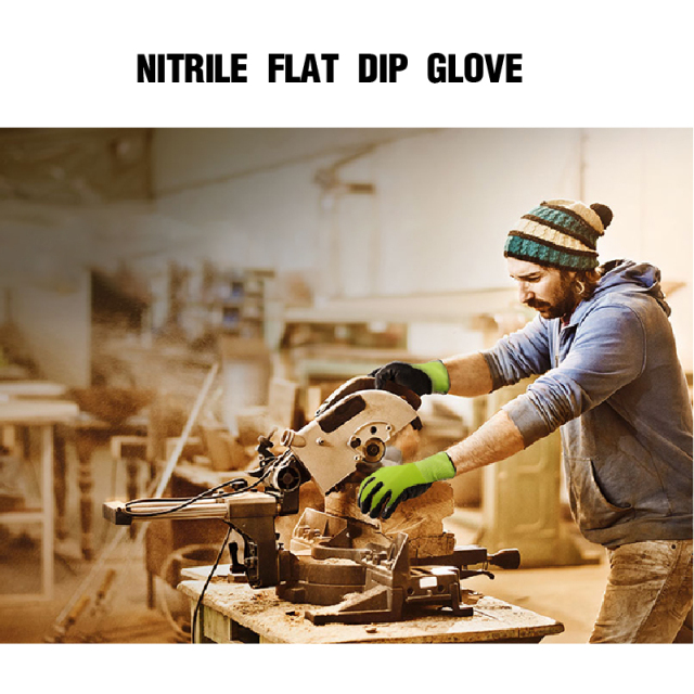 Nitrile Flat Dip Glove Nitrile Coating Gardening and Work Gloves