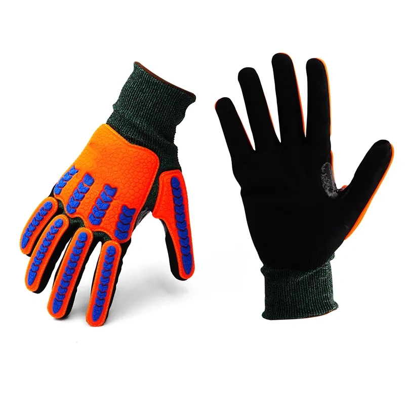 Heavy Duty Work Gloves TPR Protector Impact Gloves Men Anti Vibration Mechanic Work Gloves