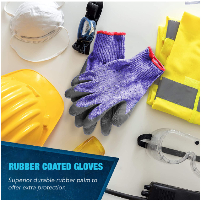 Rubber Coated Work Gloves Nitrile Latex Dip Glove Gardening and Work Gloves