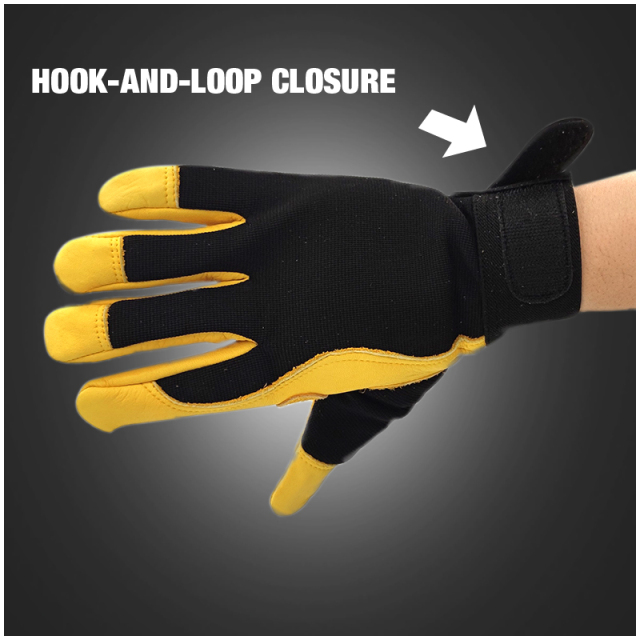 Cowhide Split Leather Work Gloves Heavy Duty Truck Driving For Warehouse Gardening Farm