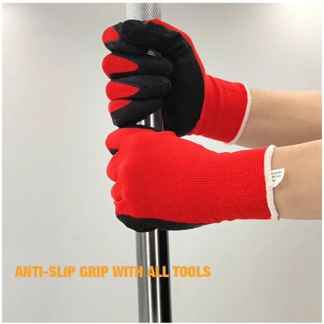 Breathable Rubber Coated Gloves Work Gloves Nitrile Latex Dip Glove Gardening