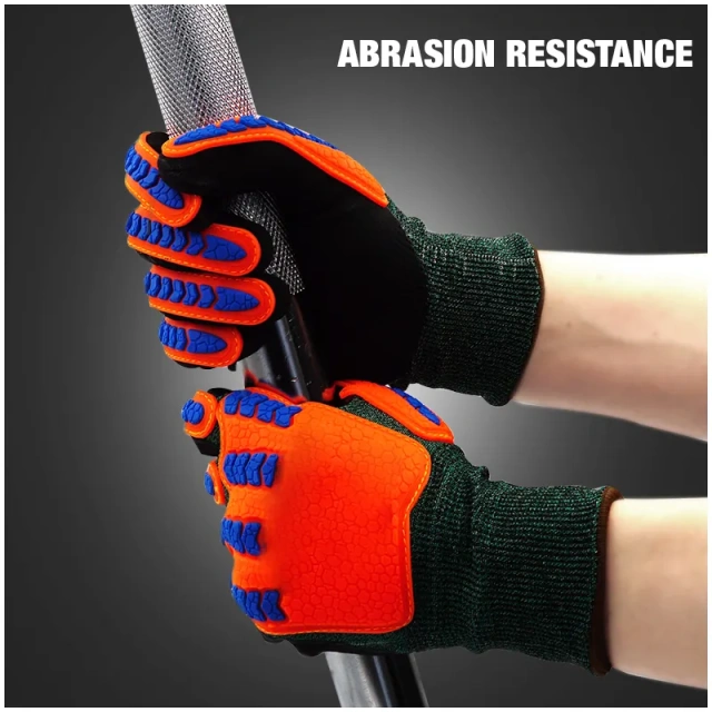 Heavy Duty Work Gloves TPR Protector Impact Gloves Men Anti Vibration Mechanic Work Gloves