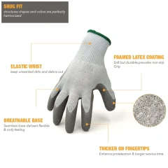 Rubber Coated Gloves Nitrile Latex Dip Glove Gardening and Work Gloves
