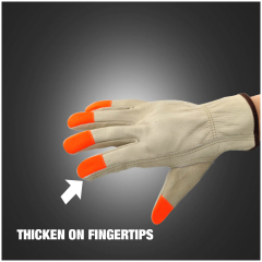 Heavy Duty Durable Cowhide Leather Work Gloves Driver Gloves for Truck Driving, Warehouse, Gardening, Farming