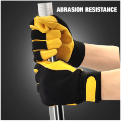 Cowhide Split Leather Work Gloves Heavy Duty Truck Driving For Warehouse Gardening Farm