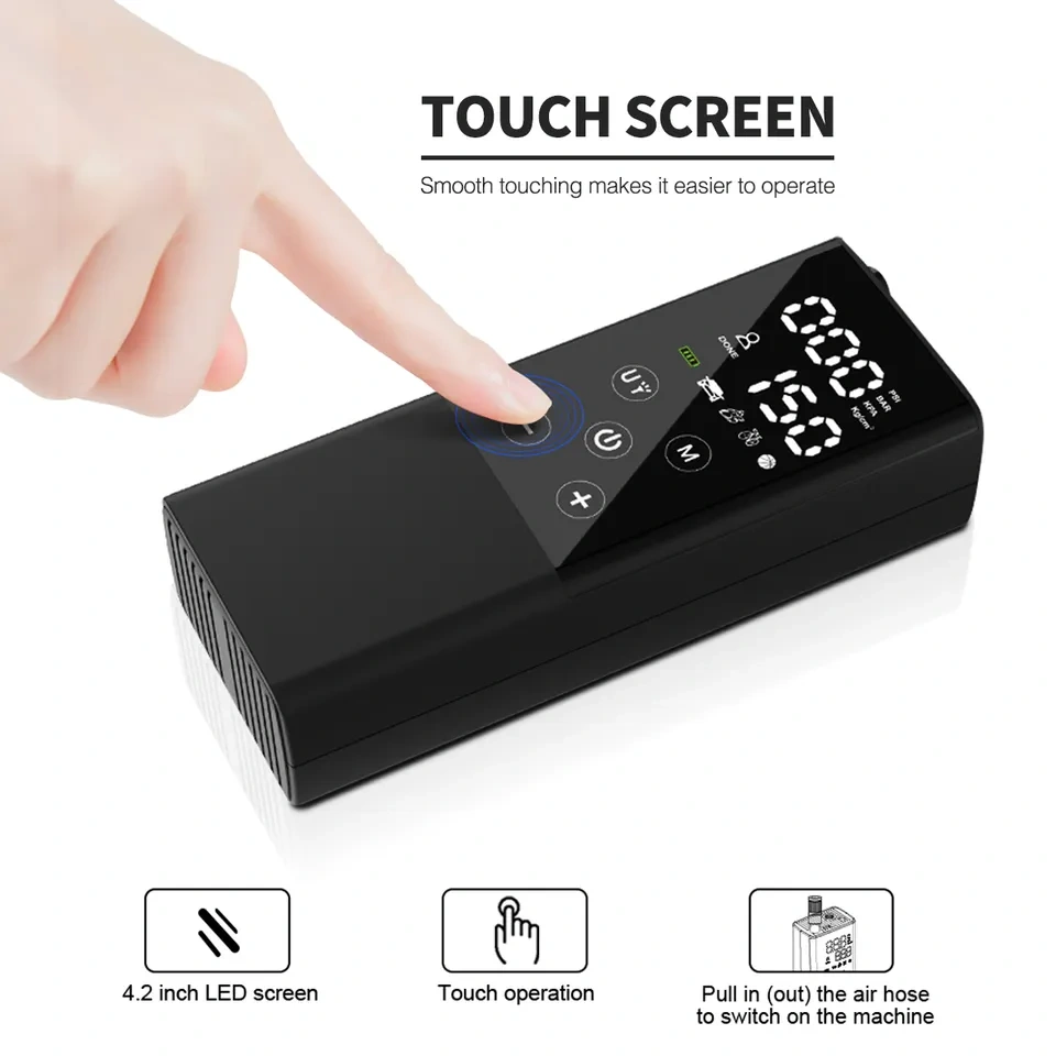 Wireless Cordless Rechargeable Digital Display Tyre Compressor Tire Inflator for Car/Motorbike/Bike/Balls