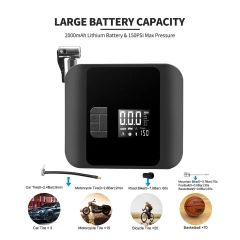 12V Wireless Cordless Rechargeable Digital Display Tyre Compressor Tire Inflator for Car/Bike/Balls