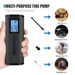 Wireless Cordless Rechargeable Digital Display Tyre Compressor Tire Inflator for Car/Motorbike/Bike/Balls