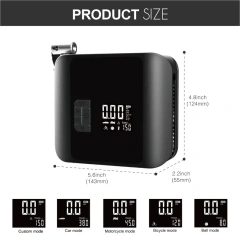 12V Wireless Cordless Rechargeable Digital Display Tyre Compressor Tire Inflator for Car/Bike/Balls