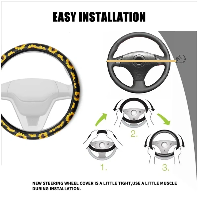 PVC Large Size Steering Wheel Cover Great Grip Anti-Slip Design