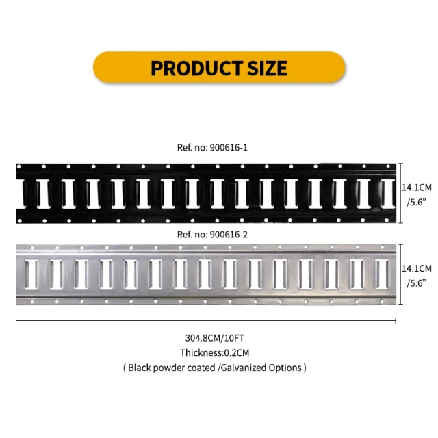 Steel E-Track Tie-Downs Horizontal E-Tracks Bolt-On Tie Down Rails for Cargo on Pickups Trucks Trailers Vans