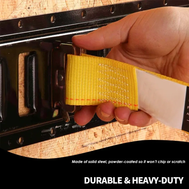 Steel E-Track Tie-Downs Horizontal E-Tracks Bolt-On Tie Down Rails for Cargo on Pickups Trucks Trailers Vans