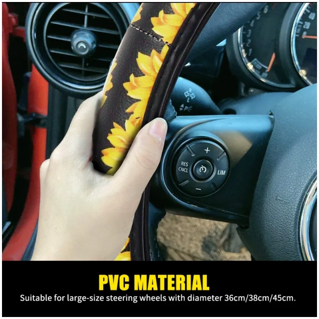 PVC Large Size Steering Wheel Cover Great Grip Anti-Slip Design