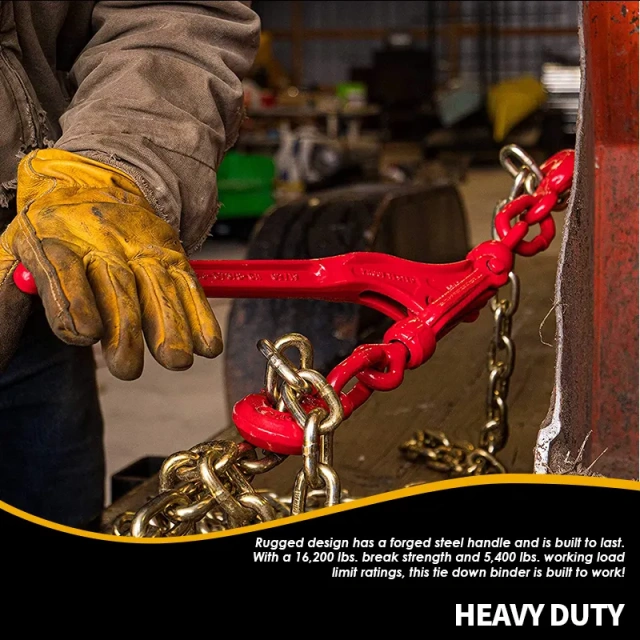 OEM Heavy Duty Red 3/8" Drop Forged Ratchet Type Load Binder for Trailers Trucks