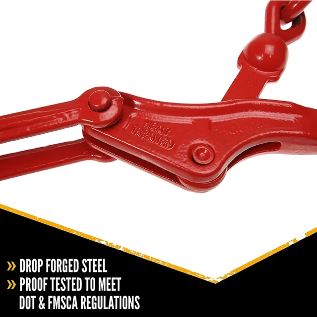 OEM Heavy Duty Red 3/8" Drop Forged Ratchet Type Load Binder for Trailers Trucks