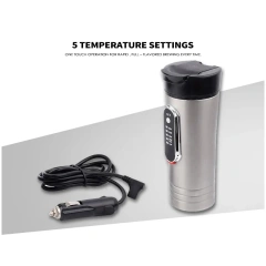 12V Stainless Steel Mini Coffee Cup Travel Kettle Heated Mug