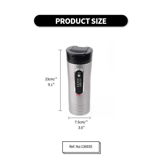 12V Stainless Steel Mini Coffee Cup Travel Kettle Heated Mug