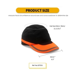 Lightweight Bump Cap orange red Baseball Hat Style Breathable Head Protection