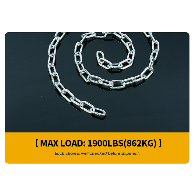 Custom 1900lbs Coil Chain Zinc Coated Steel 5/16" Diameter Coil Chain