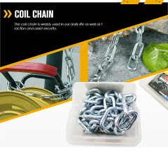 Custom 1900lbs Coil Chain Zinc Coated Steel 5/16" Diameter Coil Chain