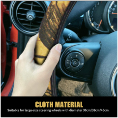 Large Size Steering Wheel Cover Cloth Material Great Grip Anti-Slip Design