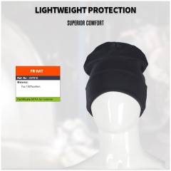 Anti Static Black Custom Logo Flame Resistant Fr Winter Thermal Men Fire Proof Hat Beanie