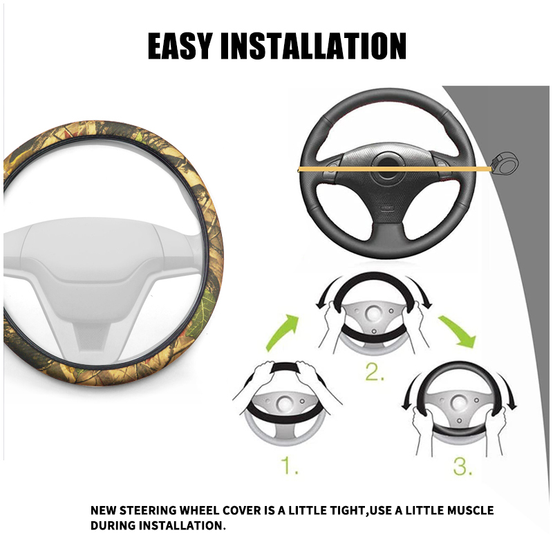 Large Size Steering Wheel Cover Cloth Material Great Grip Anti-Slip Design