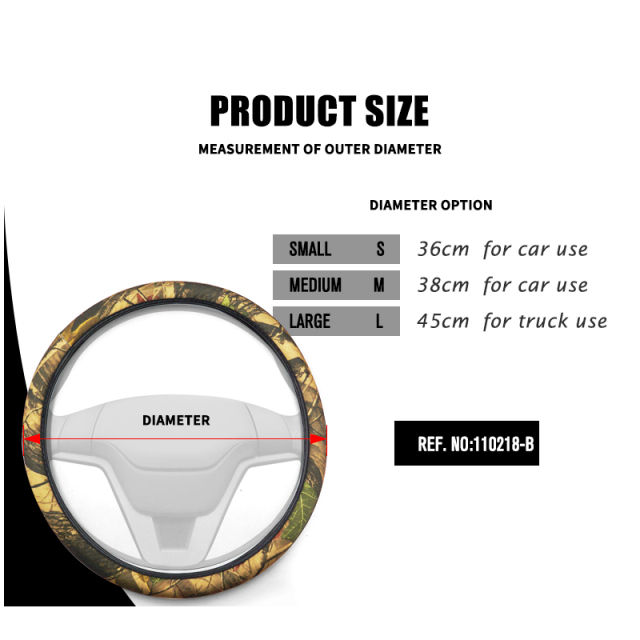 Large Size Steering Wheel Cover Cloth Material Great Grip Anti-Slip Design