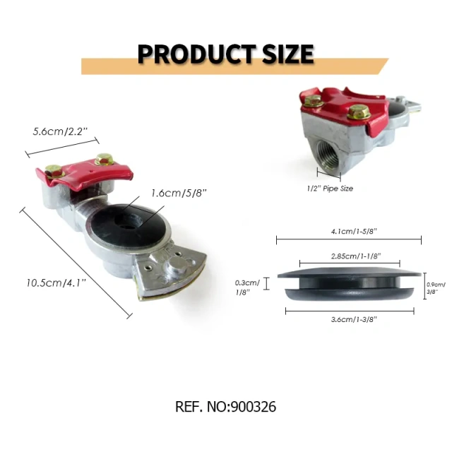 Aluminum Emergency Gladhand Red Air Hose Brake Coupling Service Handshake Set for Truck Semi Trailer RVs