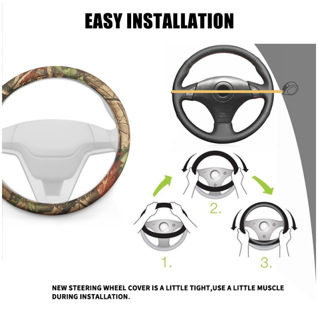 Large Size Steering Wheel Cover Cloth Material Great Grip Anti-Slip Design