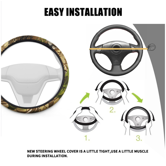 Large Size Steering Wheel Cover Cloth Material Great Grip Anti-Slip Design