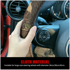 Large Size Steering Wheel Cover Cloth Material Great Grip Anti-Slip Design