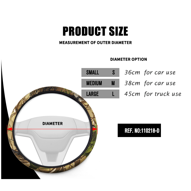 Large Size Steering Wheel Cover Cloth Material Great Grip Anti-Slip Design