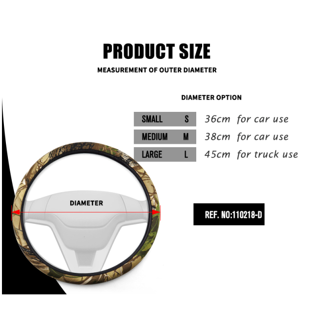 Large Size Steering Wheel Cover Cloth Material Great Grip Anti-Slip Design