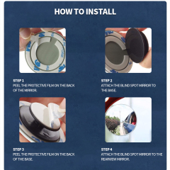 2" Round HD Glass Frameless Wide Angle Adjustable Convex Rear View Blind Spot Mirrors For Cars