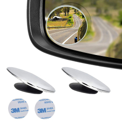 2" Round HD Glass Frameless Wide Angle Adjustable Convex Rear View Blind Spot Mirrors For Cars
