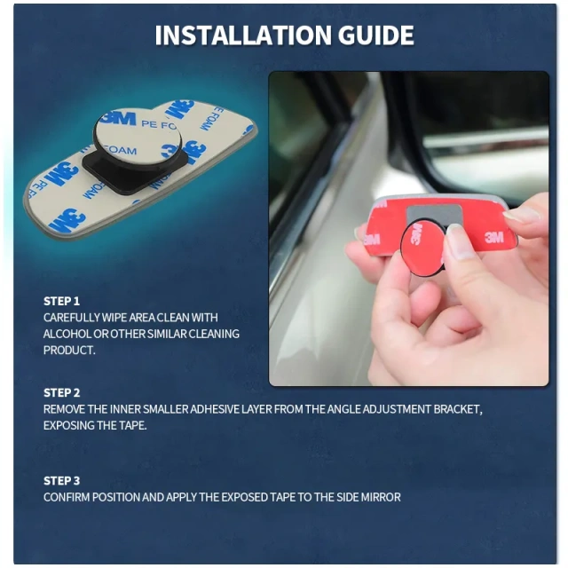 Rectangle HD Glass Frameless Wide Angle Adjustable Convex Rear View Blind Spot Mirrors For Cars