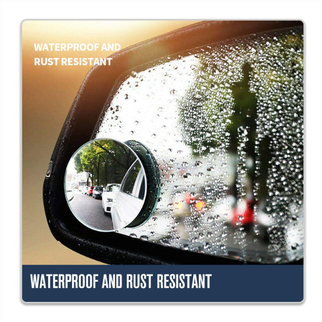 2" Round HD Glass Frameless Wide Angle Adjustable Convex Rear View Blind Spot Mirrors For Cars