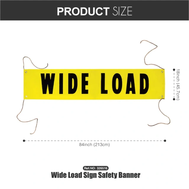 FMCSA 393.87 approved UV resistant Grade 4 Silk Screen Print UV Print 12 x 72 Inches/18 x 84 Inches/18 x 96 Inches Safety Banner Wide Load sign Banner With Grommets And Ropes
