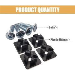 4 Sets Premium Iron Galvanized Screws Kit, Rust-Proof & Anti-Rattle License Plate Bolts