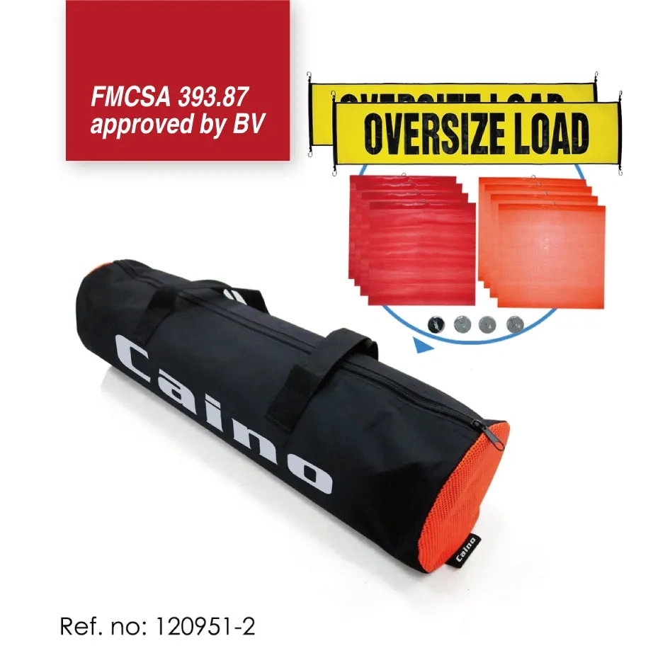 FMCSA 393.87 approved UV resistant Grade 4 Truck Sign and Safety Flag Warning Kit with Zipper Bag