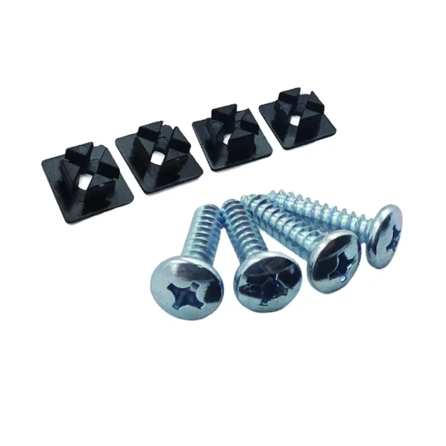 4 Sets Premium Iron Galvanized Screws Kit, Rust-Proof & Anti-Rattle License Plate Bolts